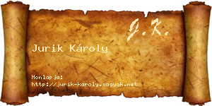 Jurik Károly névjegykártya